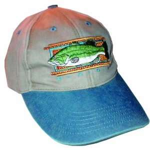  Flying Fisherman Bass Cap (Stone/Green, One Size) Sports 