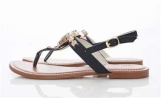 NIB Flat T Strap Thong Slingback Sandals Brown Beige  