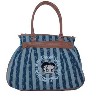 Betty Boop Two Tone Denim Stripes Handbag (BB60 6718.BLU 