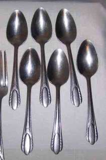 National Silver Co STAINLESS STEEL FLATWARE * 21 pieces NR  