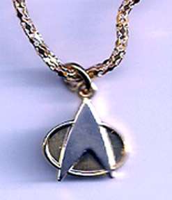 Star Trek Next Generation Communicator Badge Necklace  Gold  