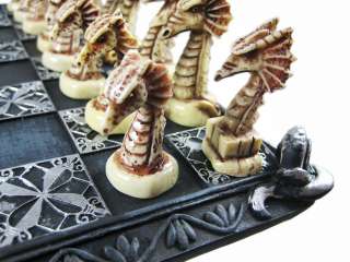 Cool Gothic Dragon And Gargoyle Chess Set  