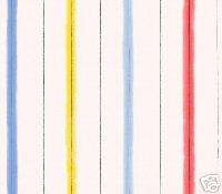 BLUE, YELLOW AND RED STRIPES ON WHITE WALLPAPER YD40121  