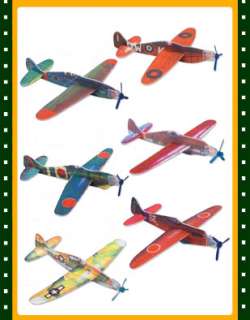 Set 12 Assorted Foam Air Planes Flying 8 Toy Gliders  