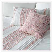 White & Pink Frill Cottage Bedding or Patchwork Quilt  