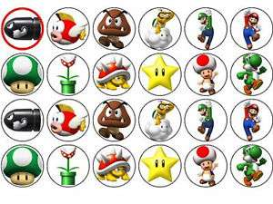 24 Super Mario Cupcake Fairy cake Toppers (MB1)  