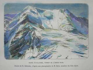1878 Reclus print EBNEFLUH, BERNESE ALPS, SWITZERLAND  