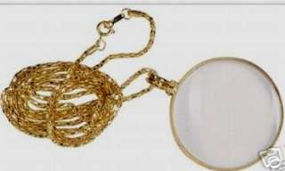 MAGNIFYING GLASS PENDANT GOLD 5 X POWER MAGNIFIER  