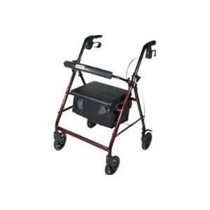  Four Wheeled Aluminum Rollator With Padded Seat   Blue 