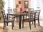 russo 6pcs contemporary dining room table chairs straight line modern 