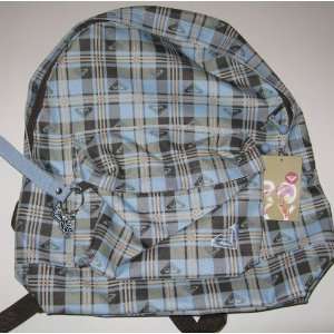  Roxy Blue & Brown Plaid Backpack 
