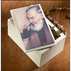  St Padre Pio Prayer Rosary Box with Holy Card Everything 