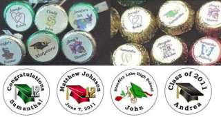 108 Round Graduation Cap Themed Candy Labels