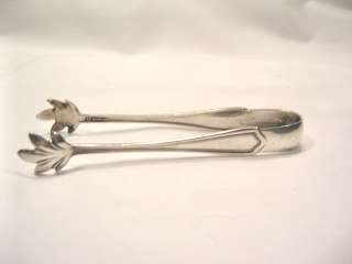 Sterling Silver Sugar Tongs Leaf Claw Feet  