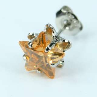 8mm SHOOTING STAR CHAMPAGNE TOPAZ*E094* EARRINGS  