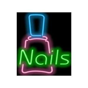  Nails w/ Nail Polish Bottle Neon Sign Health & Personal 