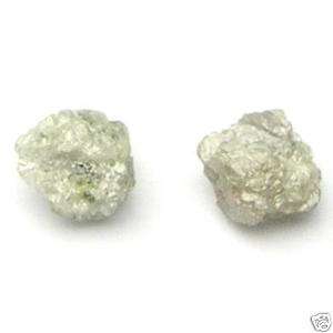 Carats 2 WHITE Uncut Natural Rough Diamonds PAIR  