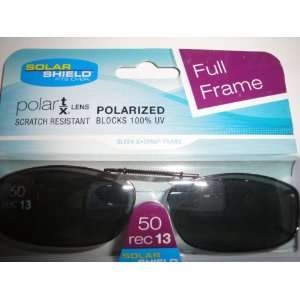  Solar Shield 50 Rec 13 Full Frame Gray Polarized Clip on Sunglasses 