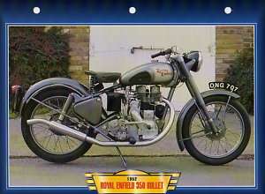 Royal Enfield 350 BULLET 1952 Motorcycle Big Card Photo British Bike 