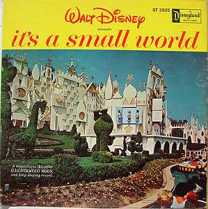 WALT DISNEY its a small world LP ST 3925 VG 1961 Vinyl Record w/ Book