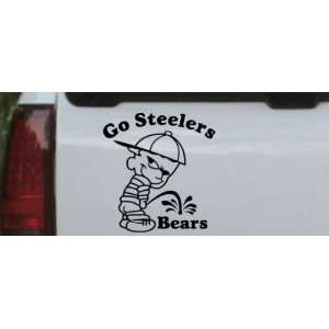 Go Steelers Pee On Bears Car Window Wall Laptop Decal Sticker    Black 