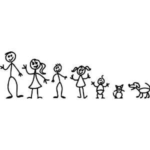  Stick Family People Vinyl Wall Decal
