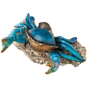  On Alert, Blue Crab Stonecast Sculpture, Big Sky Carvers 