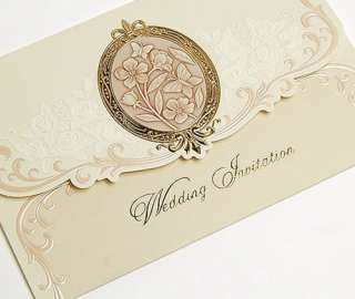   Antique Flower Butterfly Wedding Invitations and Envelopes Set  
