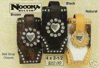 PHONE HOLSTER~Belt Strap~Western Leather/Hair Crystals  