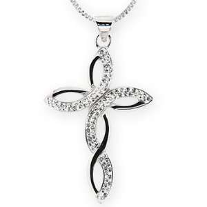   Crystal braided Cross Pendant. Made with Swarovski Elements Jewelry