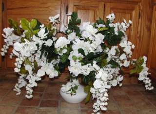   Day Wisteria Azalea Large White Vase Silk Flower Banquet Room Bouquet