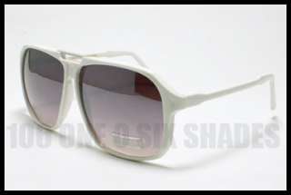 RETRO Celebrity Sunglasses Unique Oversized Square Design WHITE