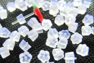 wholesale 2400soft plastic quincunx earring backs stoppers 5mm f2154