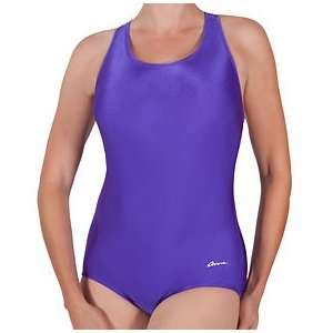   Conservative Lap Suit Solid Nylon Fitness Swimwear