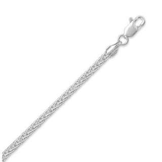 New 060 French Wheat 2.5MM Wide Chain Bracelet 925 Sterling Silver 