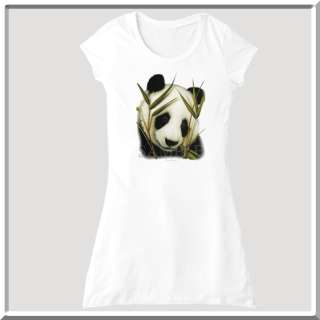 Panda Bear Head Behind Bamboo Animal T Shirt Dress S XL  