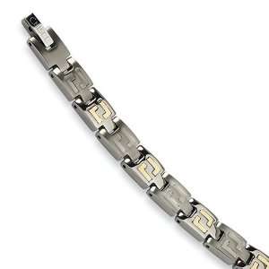  Titanium 14k Gold Inlay Bracelet Jewelry