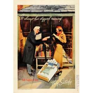  1935 Ad Chesterfield Cigarettes Tobacco Bookstore Lady 