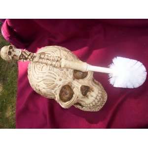  Tribal Skull Toilet Brush/Holder