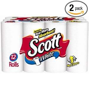 Scott Paper Towels, White Regular Roll, Twelve 60 Sheet Rolls (Pack of 