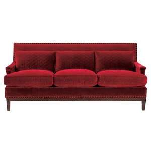    Bijou Designer Style Fabric Upholstered Sofa w/ Nailhead Trim