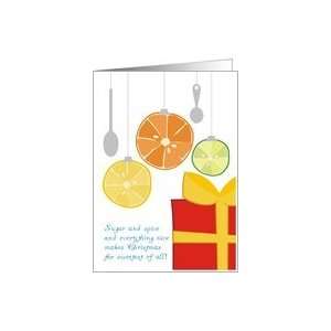  Fruit slice baking utensils Christmas holiday gift cards 