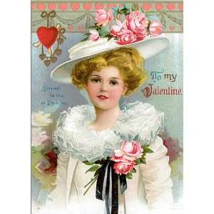   Woman Vintage Valentines Day Cards School Package