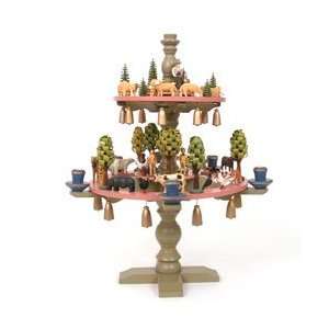  2 Tier 6 Light Colored Candelabrum with Flock of Sheep and 