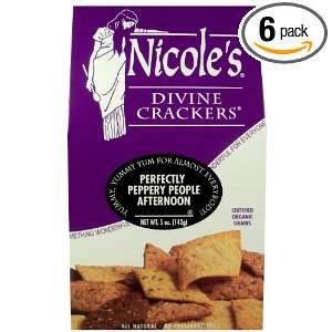 Nicoles Divine Crackers Perfectly Peppery People Cracker, 5 Ounce 