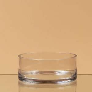    Modern Straight Side Round Glass Centerpiece Bowl