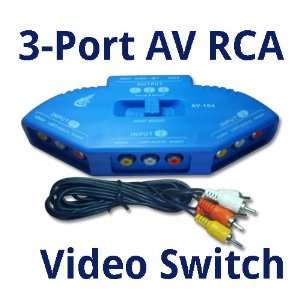   Way Audio Video Av RCA Switch Switcher Splitter+cable Electronics