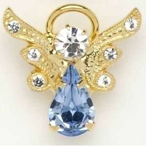   of 8 December Birthstone Angel Pins with Pave Wings