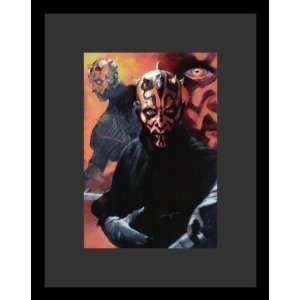 Star Wars (Episode I   Darth Maul) Movie White Wood Mounted Poster 